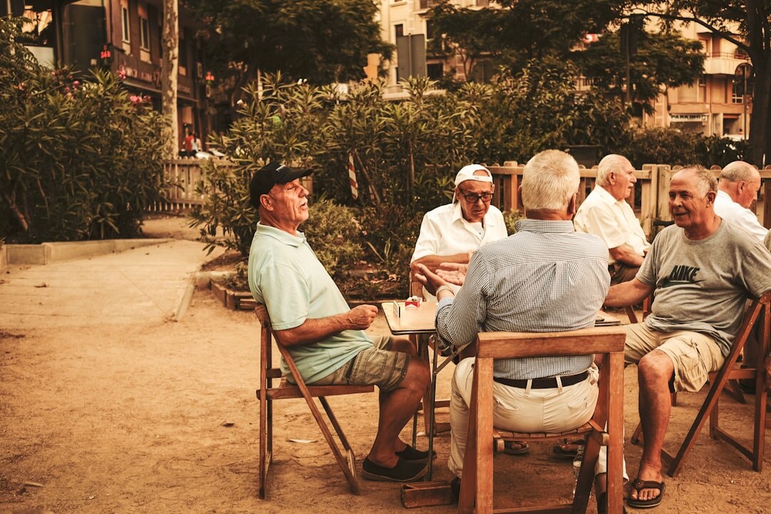 elderly man sharing story
